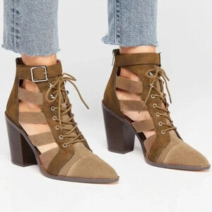 Free People Vegan Leather Cameilla Ankle Heels‎